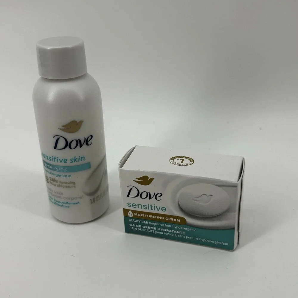 Dove Deep Moisture Nourishing Body Wash 3oz & Bar Soap Travel Size